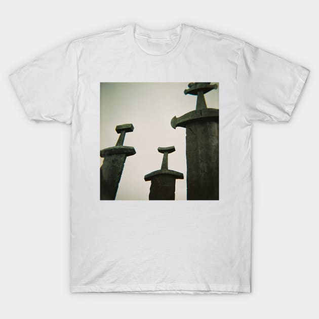 Sverd i Fjell - Monumental Sculpture in Norway - Lomography Medium Format Diana F+ T-Shirt by ztrnorge